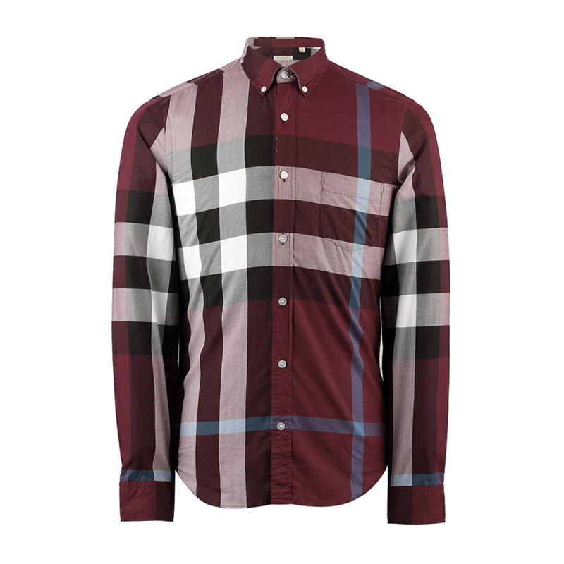 商品Burberry|Burberry 博柏利 红色纯棉经典格纹男士衬衫IA 3942540,价格¥1669,第1张图片