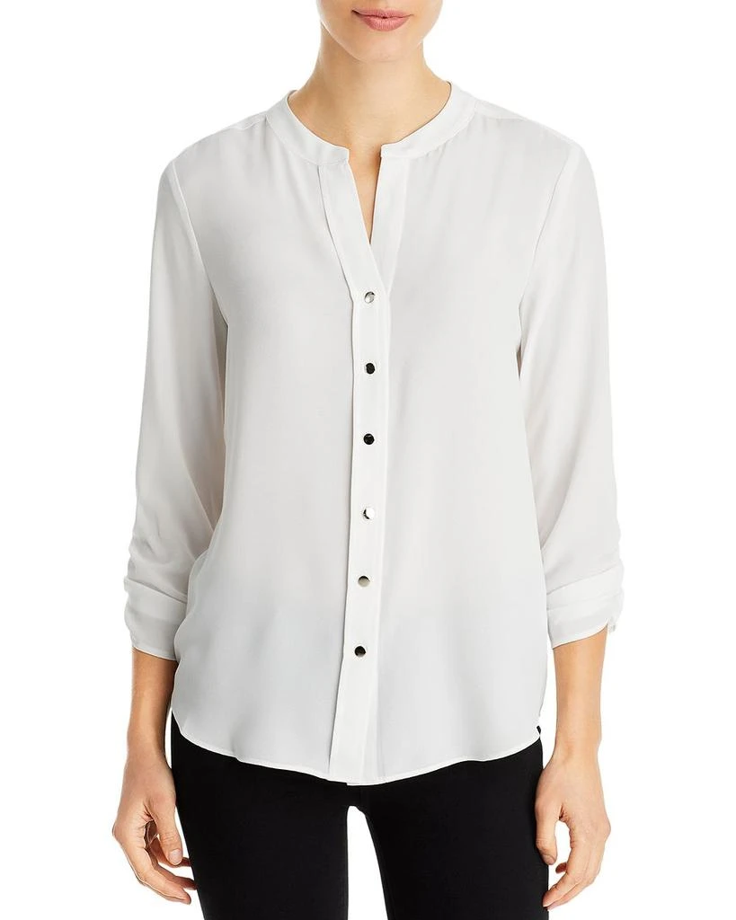 商品Tahari|Band Collar Shirt,价格¥154,第1张图片