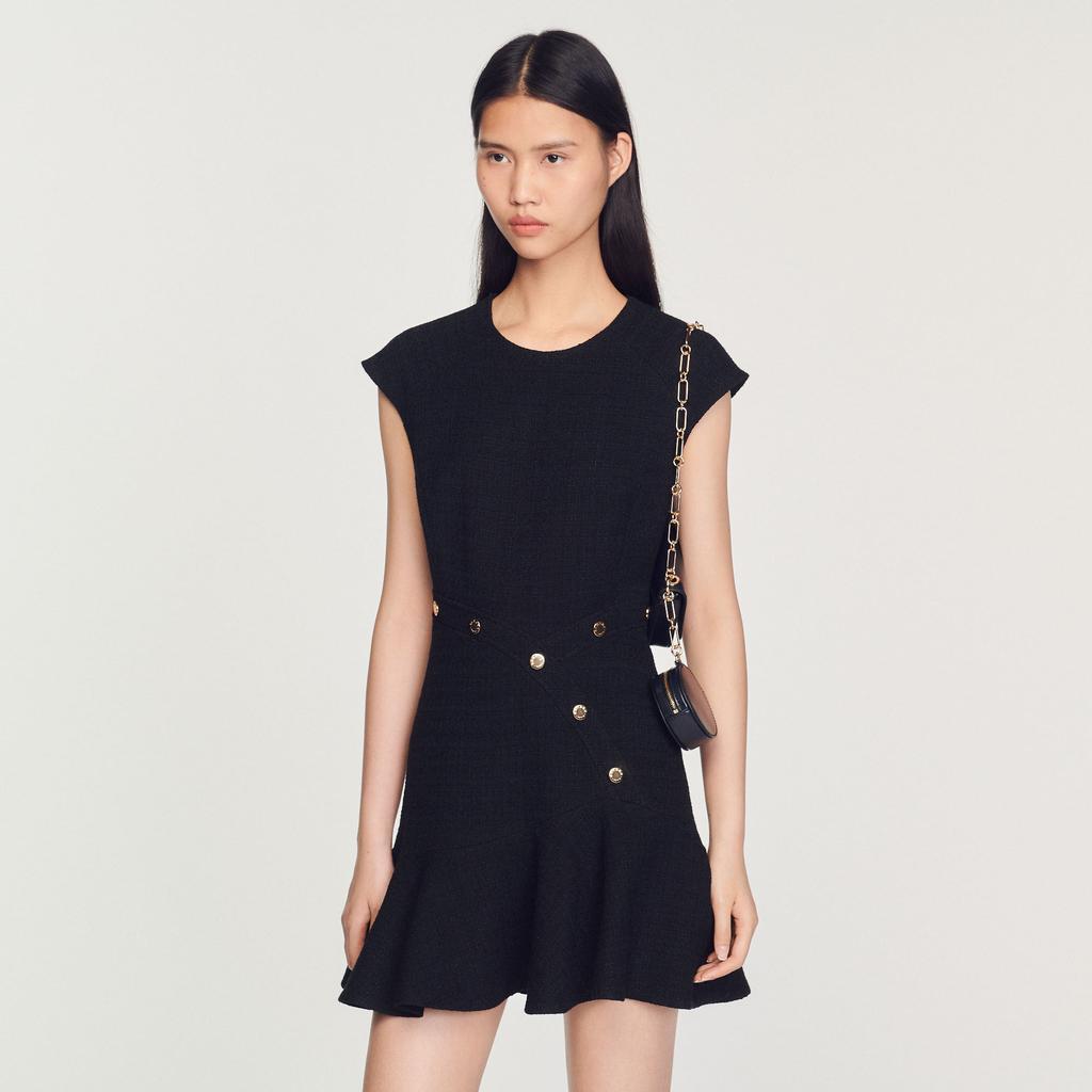 商品Sandro|Asymmetric tweed dress,价格¥3312,第1张图片