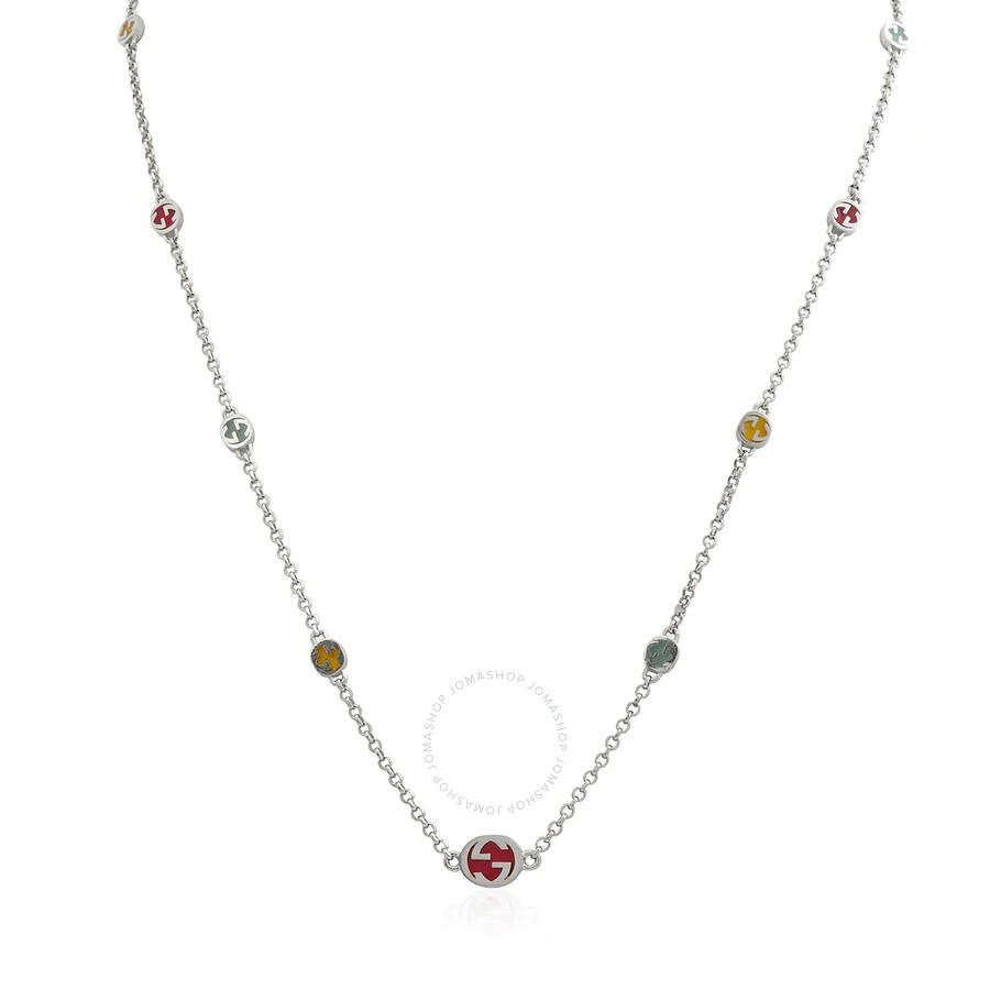 商品Gucci|Sterling Silver Interlocking G Multicoloured Enamel Necklace - YBB728953001,价格¥4237,第1张图片