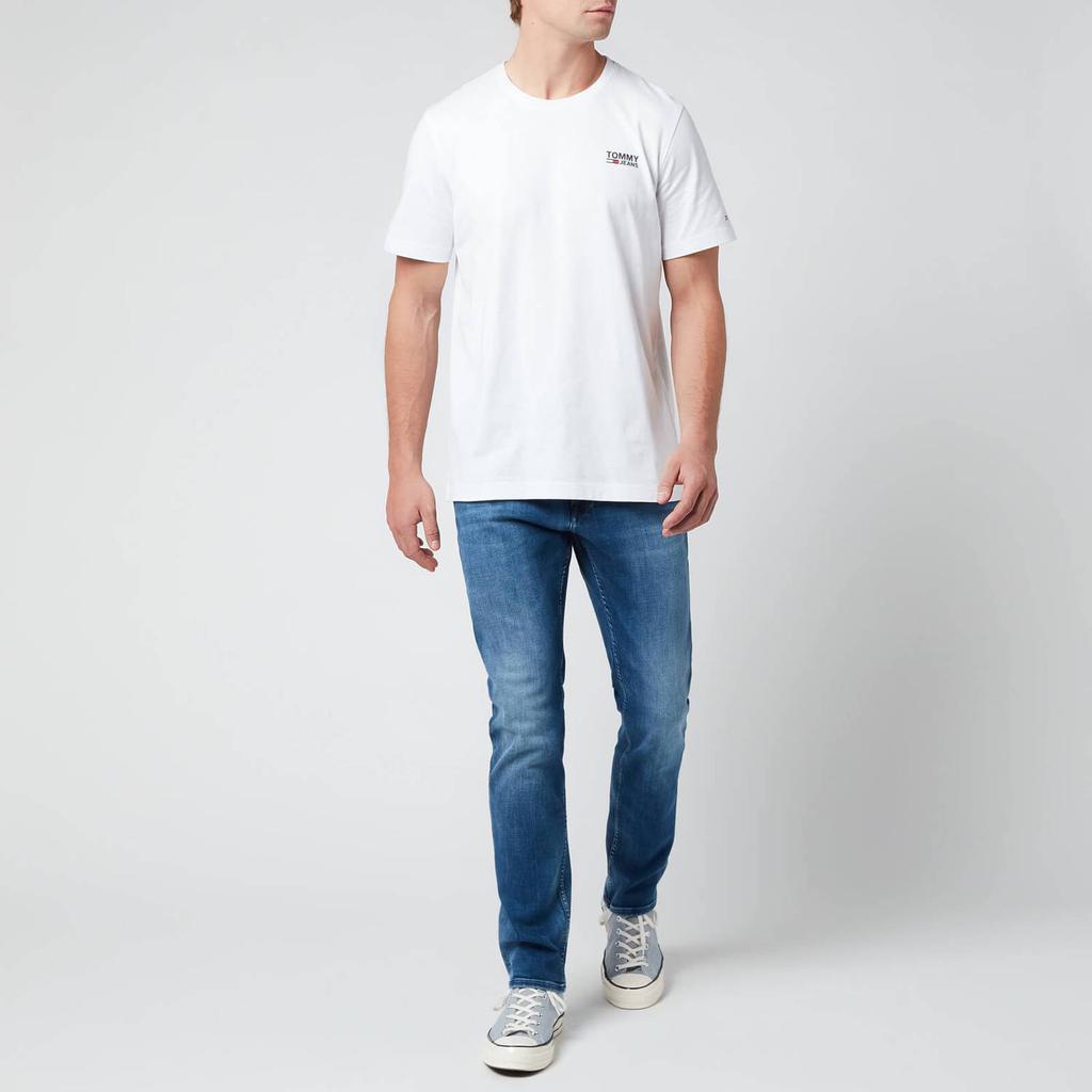 商品Tommy Hilfiger|Tommy Jeans Men's Regular Corporate Logo T-Shirt - White,价格¥183,第5张图片详细描述