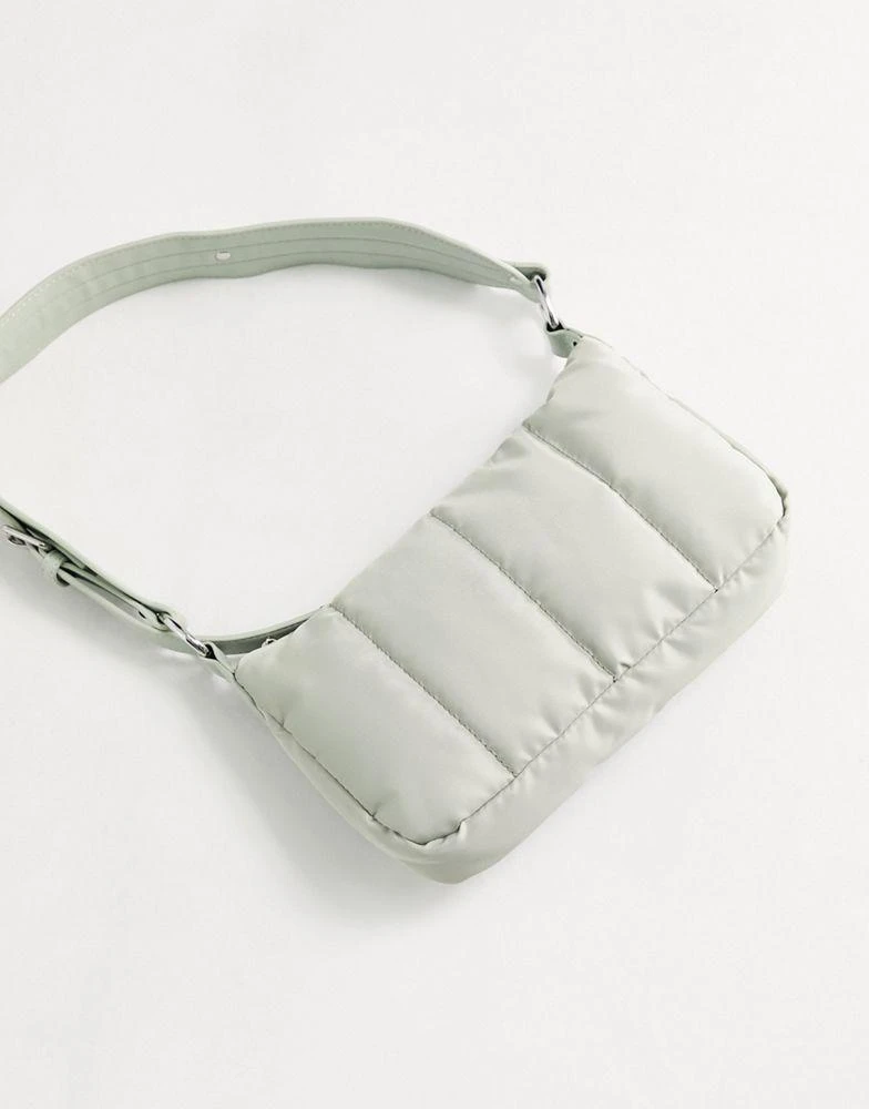 商品ASOS|ASOS DESIGN 90s nylon shoulder bag with quilt in sage ,价格¥99,第3张图片详细描述