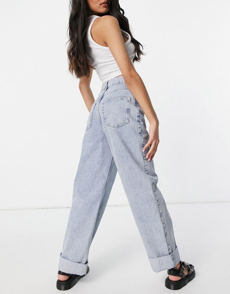 Topshop oversized mom jeans in bleach商品第2张图片规格展示