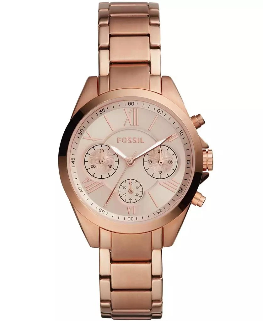 商品Fossil|Women's Modern Courier Chronograph Rose Gold Stainless Steel Watch 36mm,价格¥1409,第1张图片