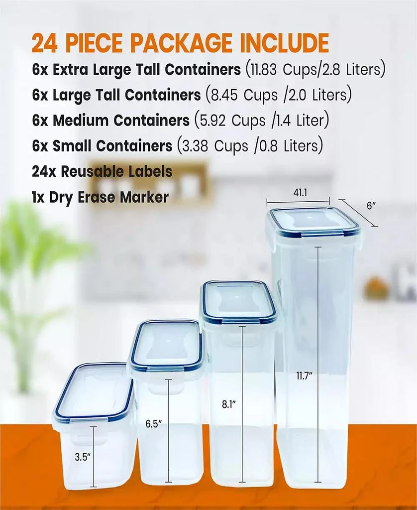 商品Cheer Collection|Air Tight Food Storage Container, 24 Pack,价格¥605,第4张图片详细描述