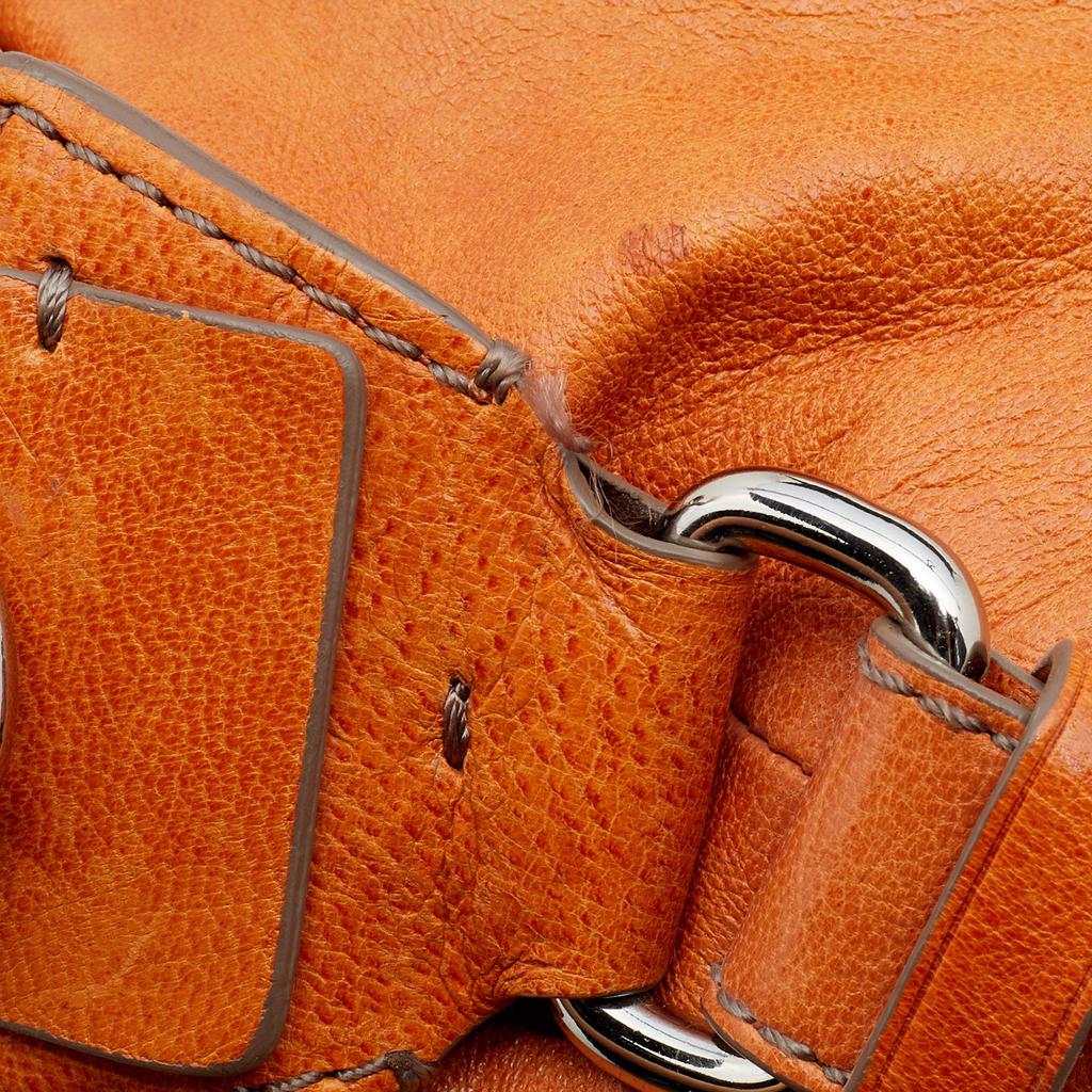 Givenchy Orange Leather Satchel商品第5张图片规格展示
