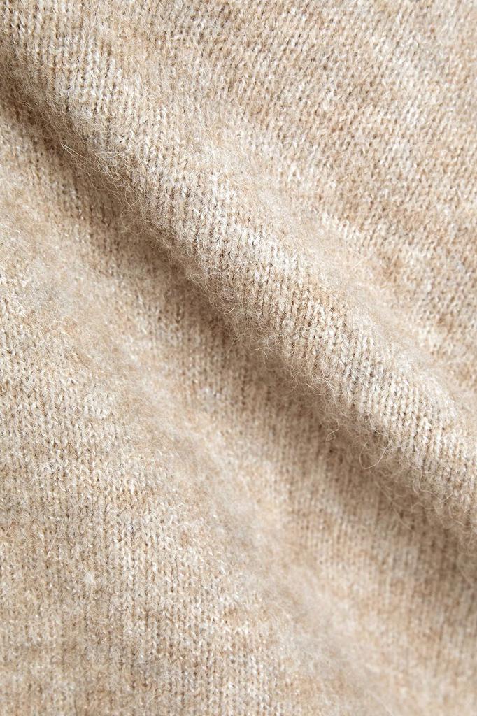 Scalloped mélange brushed knitted sweater商品第4张图片规格展示