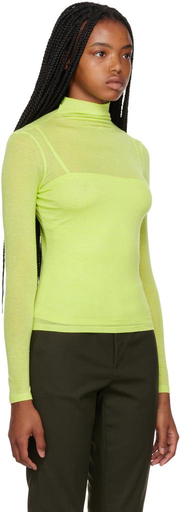 Green Double Layer Long Sleeve T-Shirt商品第2张图片规格展示