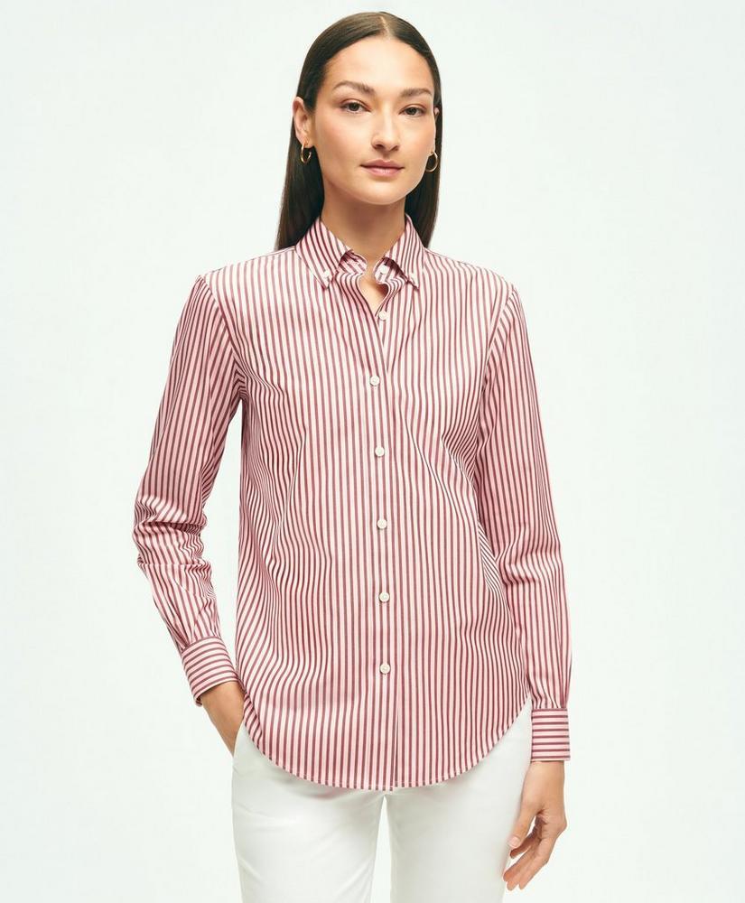 Classic Fit Stretch Supima® Cotton Non-Iron Striped Dress Shirt商品第1张图片规格展示