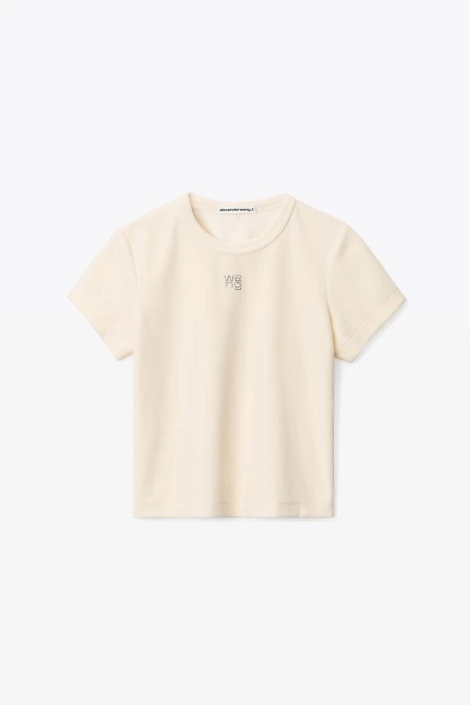 商品Alexander Wang|SHORT-SLEEVE HOTFIX LOGO TEE IN VELOUR,价格¥863,第3张图片详细描述