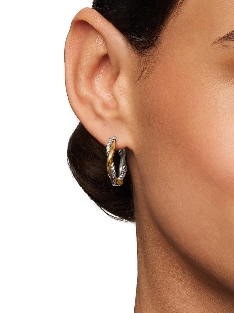 Petite Infinity Hoop Earrings in Sterling Silver with 14K Yellow Gold, 17.3MM 商品