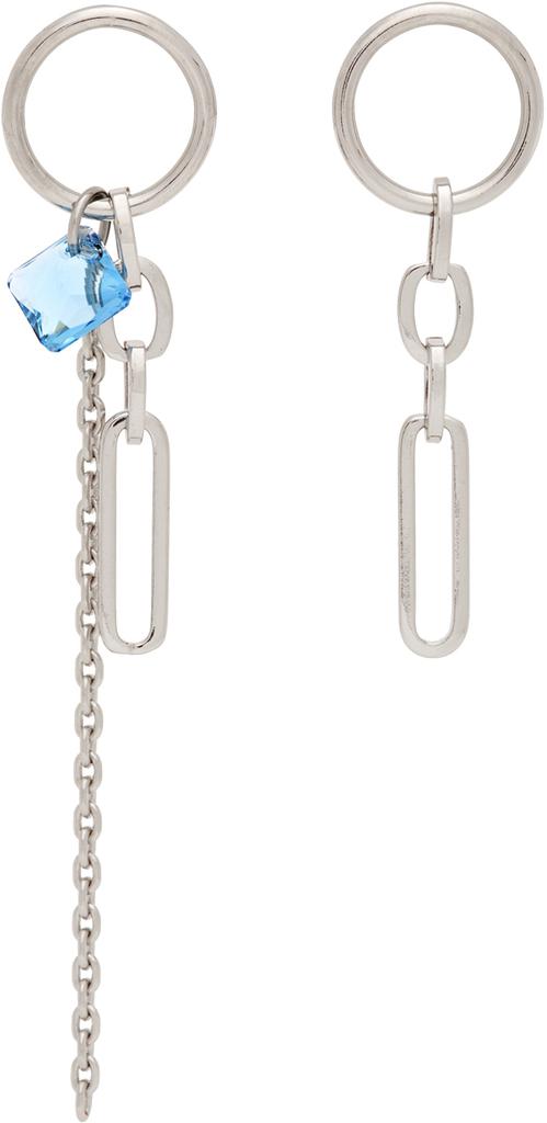 SSENSE Exclusive Silver & Blue Paloma Earrings商品第1张图片规格展示