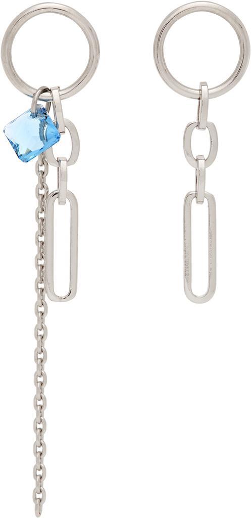 商品Justine Clenquet|SSENSE Exclusive Silver & Blue Paloma Earrings,价格¥680,第1张图片