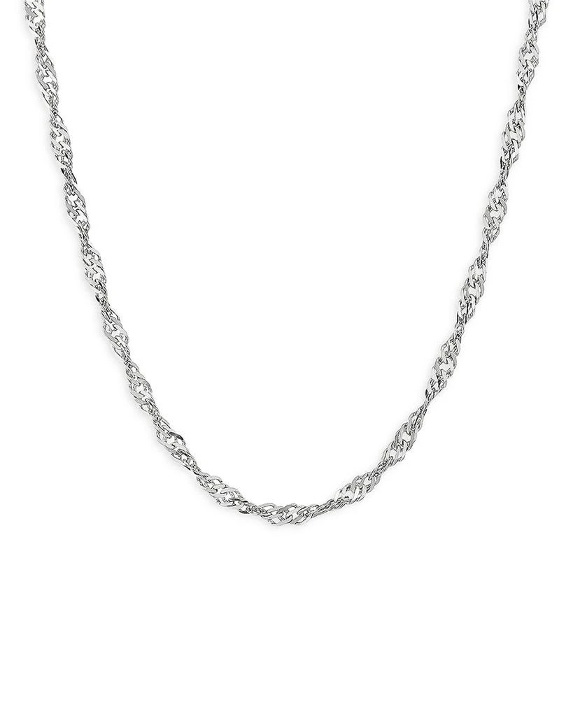 商品Bloomingdale's|14K White Gold Solid Singapore Chain Necklace, 18",价格¥6130,第1张图片详细描述