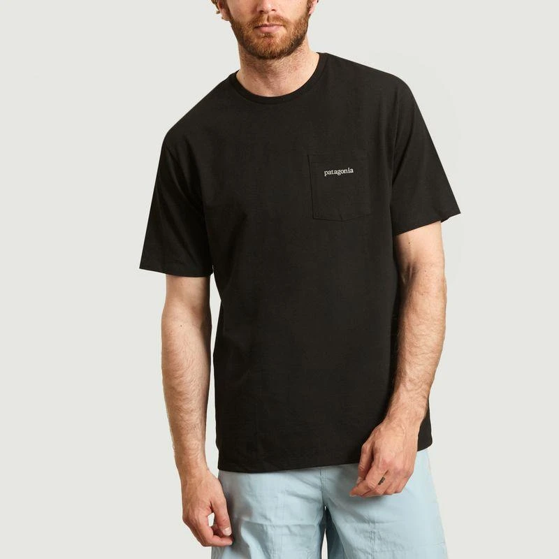 商品Patagonia|Line Logo Ridge Pocket Responsibili-Tee t-shirt Black PATAGONIA,价格¥187,第1张图片