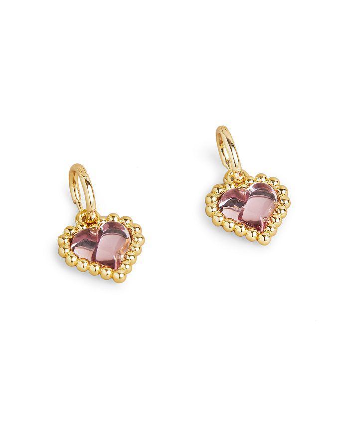 商品Ted Baker London|Hailee Crystal Heart Charm Huggie Hoop Earrings in Gold Tone,价格¥273,第3张图片详细描述