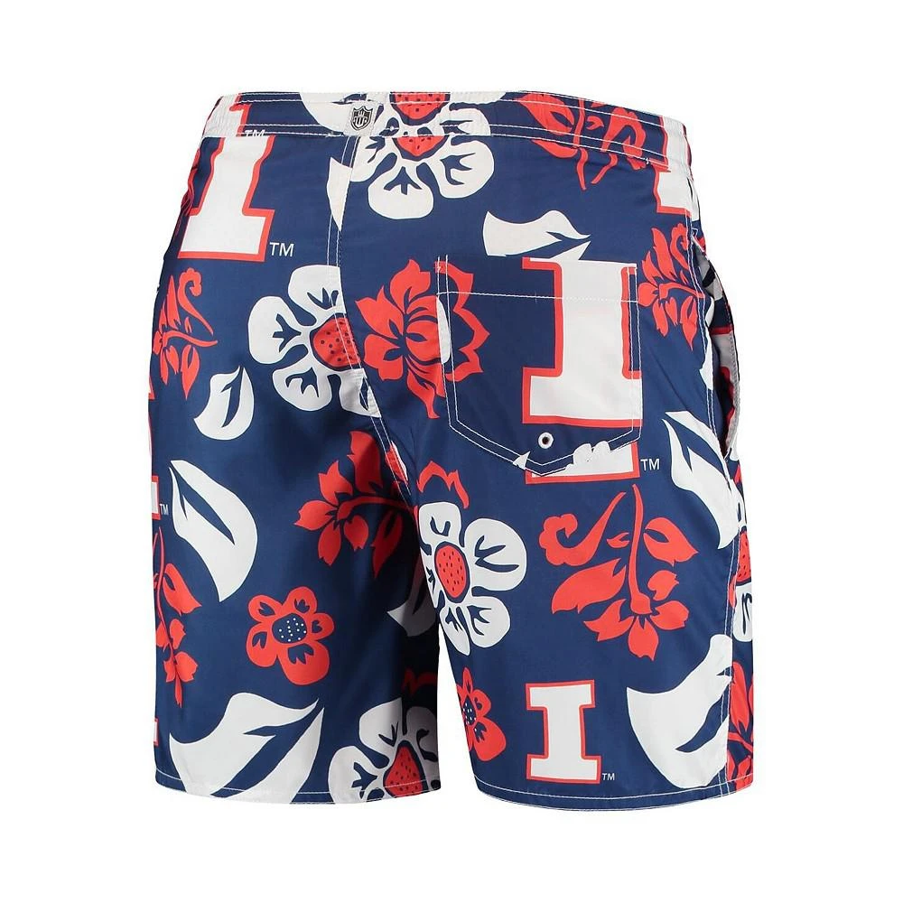商品Wes & Willy|Men's Navy Illinois Fighting Illini Floral Volley Logo Swim Trunks,价格¥447,第3张图片详细描述