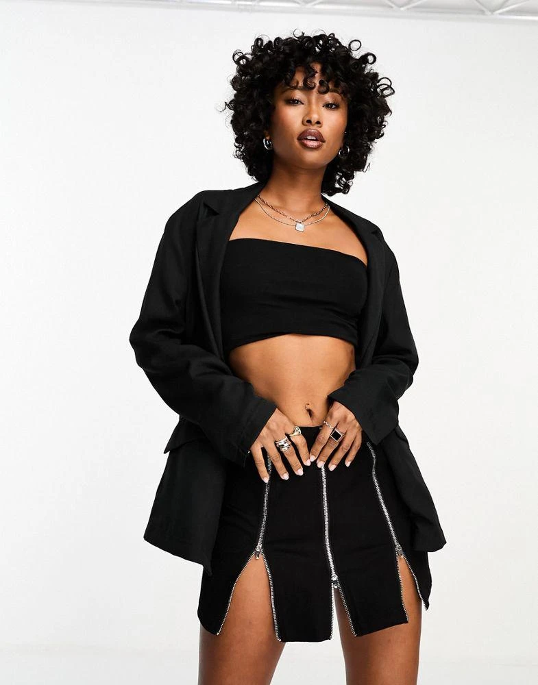 商品Bershka|Bershka oversized blazer in black,价格¥183,第1张图片