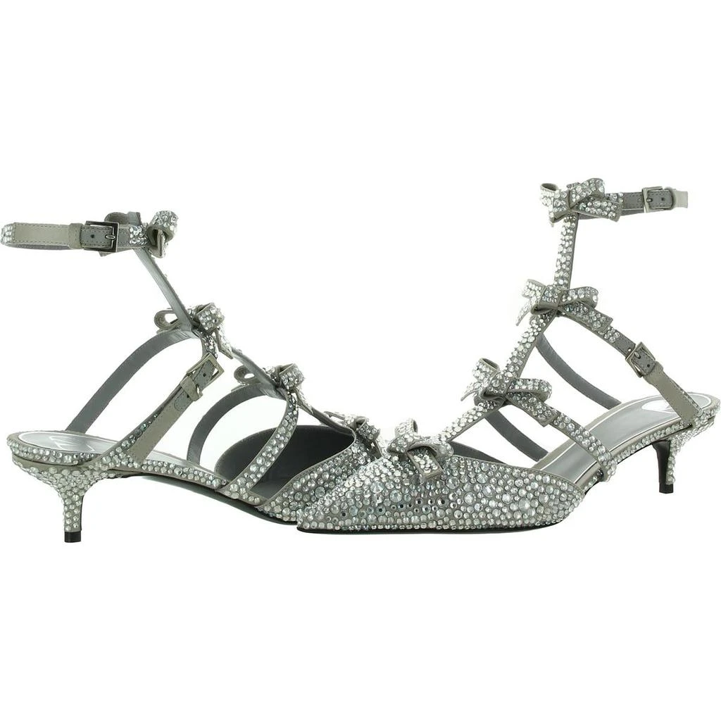 商品Valentino|Womens Leather Rhinestone Kitten Heels,价格¥3319,第2张图片详细描述