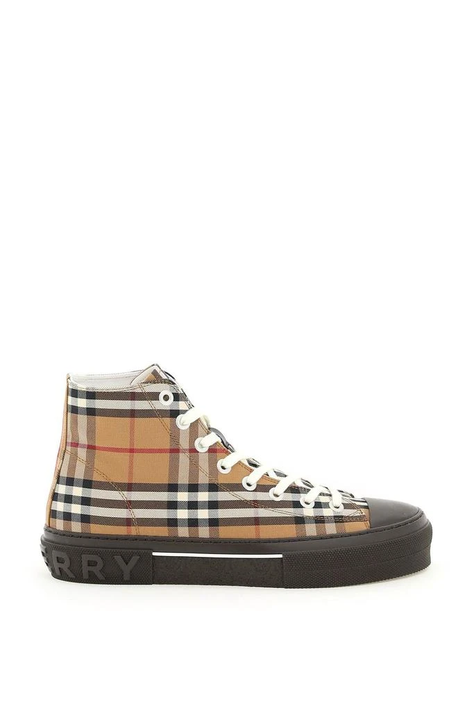 商品Burberry|Burberry vintage check canvas hi-top sneakers,价格¥3149,第1张图片