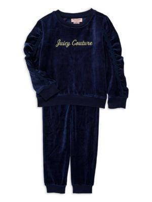 商品Juicy Couture|Little Girl's 2-Piece Velour Sweatshirt & Joggers Set,价格¥218,第1张图片