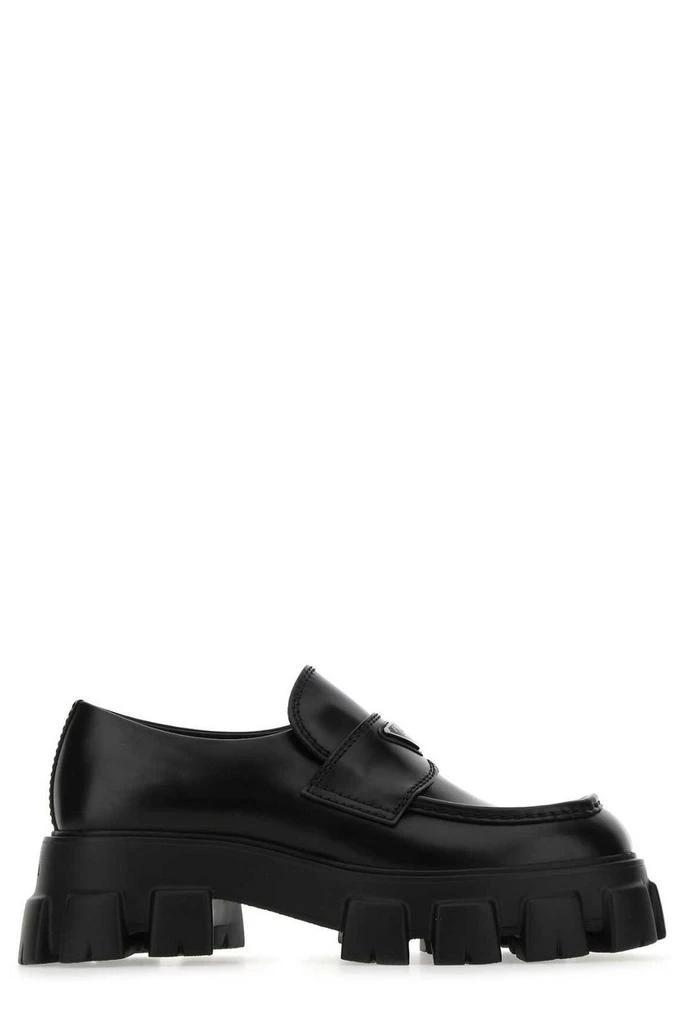 商品Prada|Prada Monolith Triangle Logo Loafers,价格¥7401,第1张图片