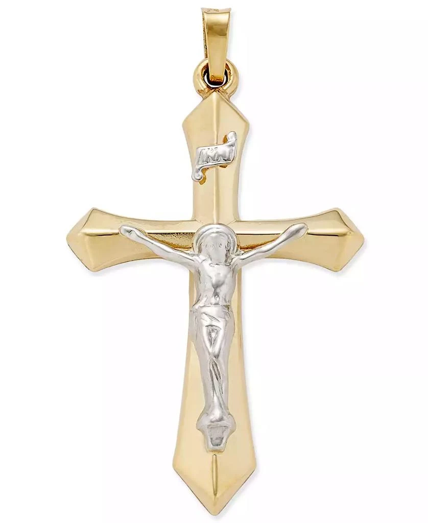 商品Macy's|Two-Tone Crucifix Pendant in 14k Gold and White Gold,价格¥1403,第1张图片