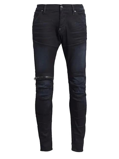 5620 3D Zip Knee Slim-Fit Jeans商品第1张图片规格展示