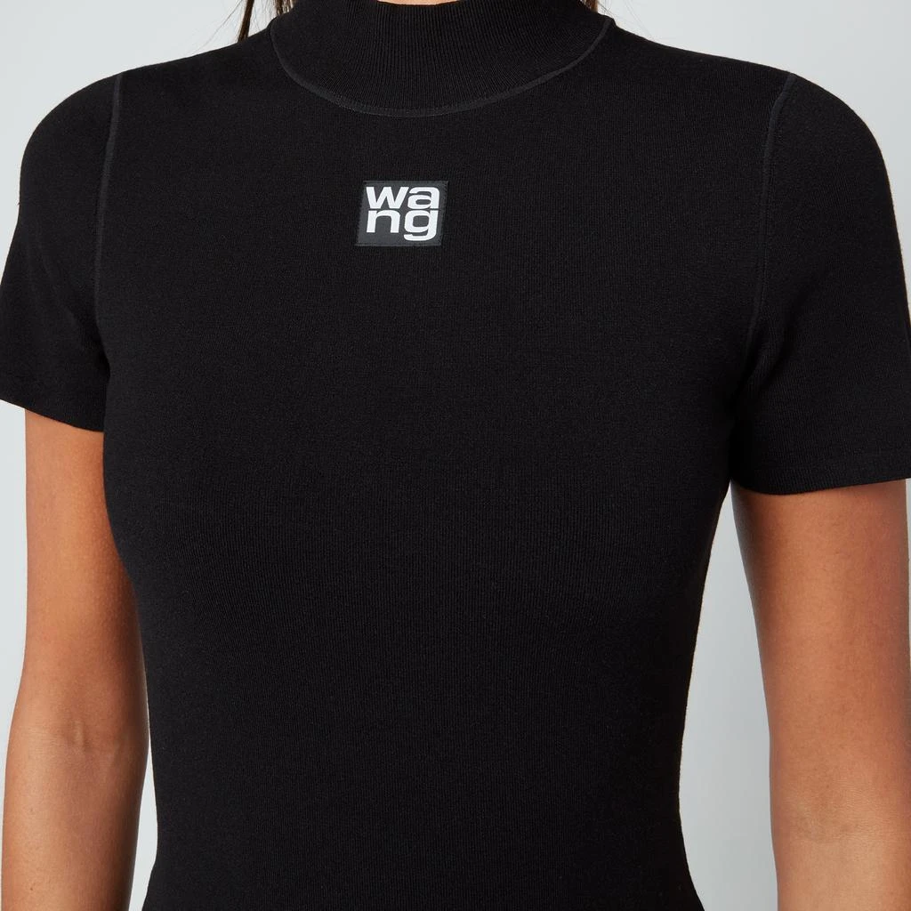 商品Alexander Wang|Alexanderwang.T Women's Bodycon Crewneck Tee Dress W/ Logo Patch - Black,价格¥3154,第4张图片详细描述