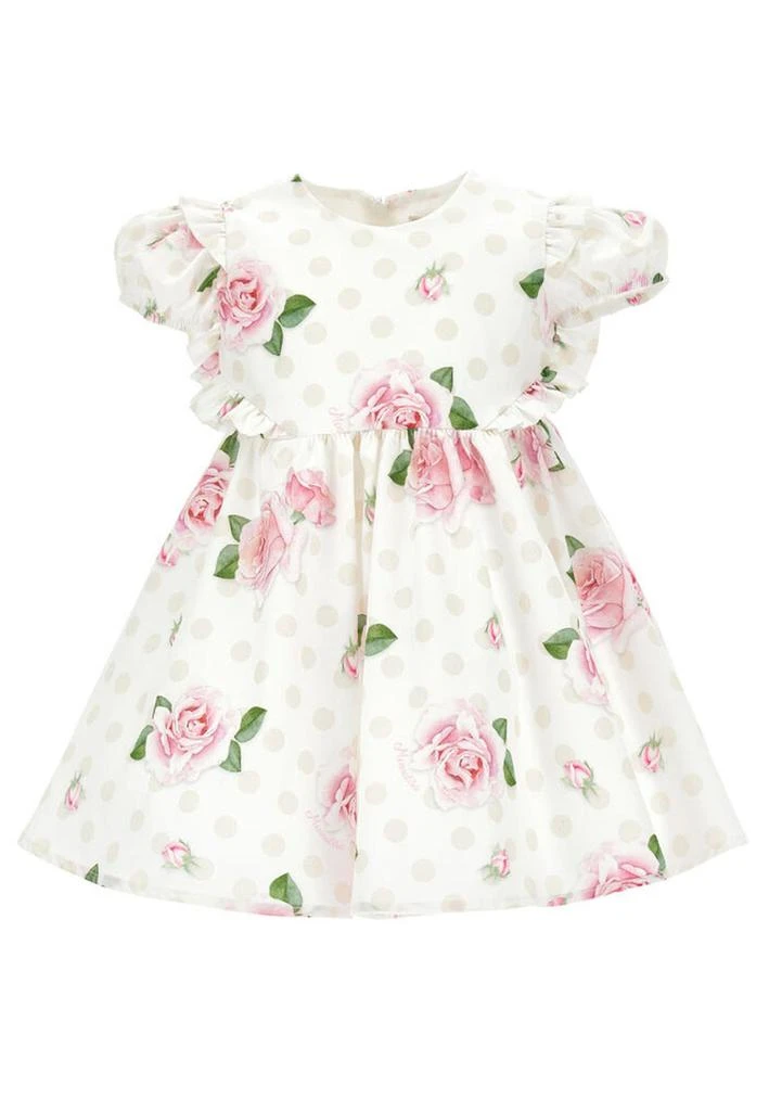 商品MONNALISA|Monnalisa Rose-Printed Cap-Sleeved A-Line Dress,价格¥766,第1张图片