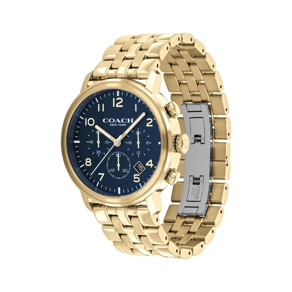 商品Coach|Men's Harrison Gold-Tone Bracelet Watch 42mm,价格¥1831,第2张图片详细描述