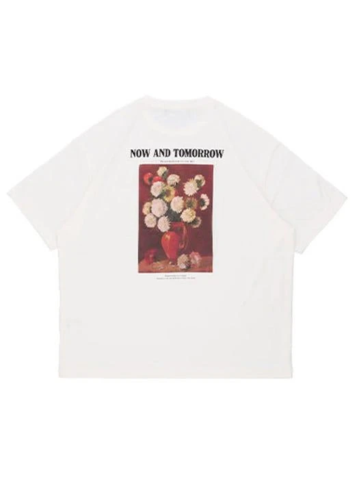商品NOWANDTOMORROW|Flower Oversize Short Sleeve Shirt _ White,价格¥504,第3张图片详细描述