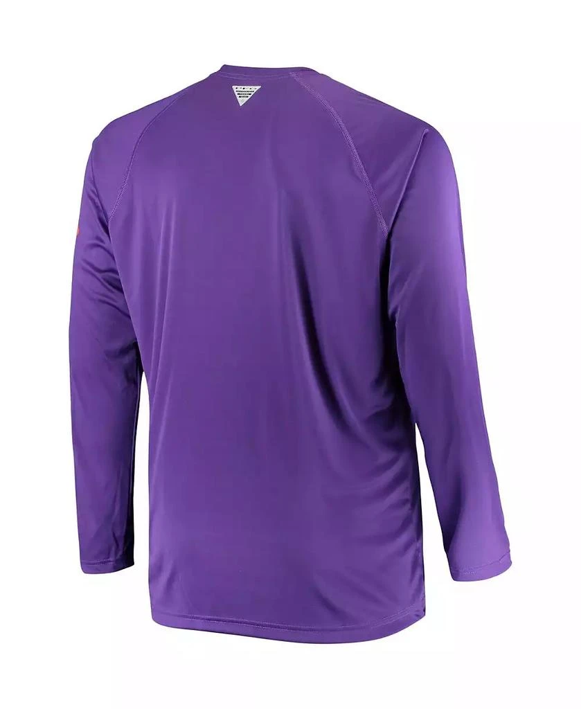 商品Columbia|Men's Purple Clemson Tigers Big and Tall Terminal Tackle Long Sleeve Omni-Shade T-shirt,价格¥247,第3张图片详细描述