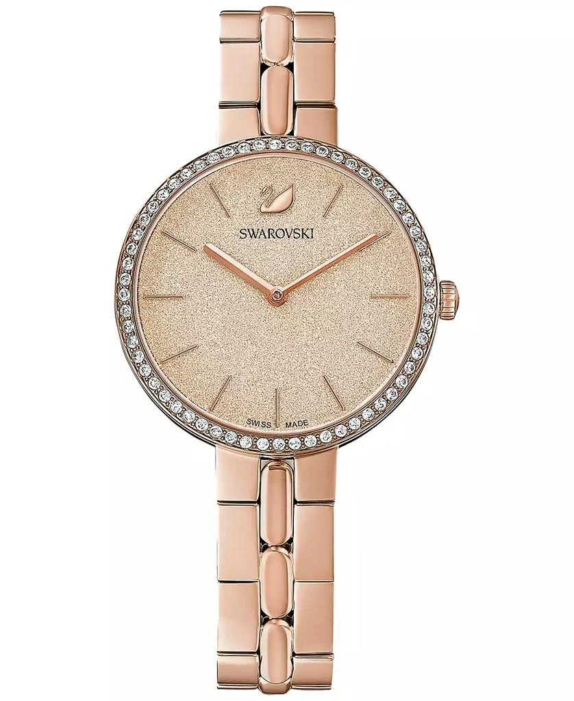 商品Swarovski|Women's Swiss Cosmopolitian Rose Gold-Tone Stainless Steel PVD Bracelet Watch 35mm,价格¥1808,第1张图片