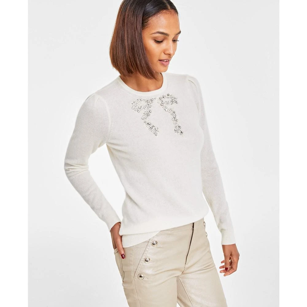 商品Charter Club|Women's 100% Cashmere Embellished Bow Sweater, Created for Macy's,价格¥1077,第1张图片