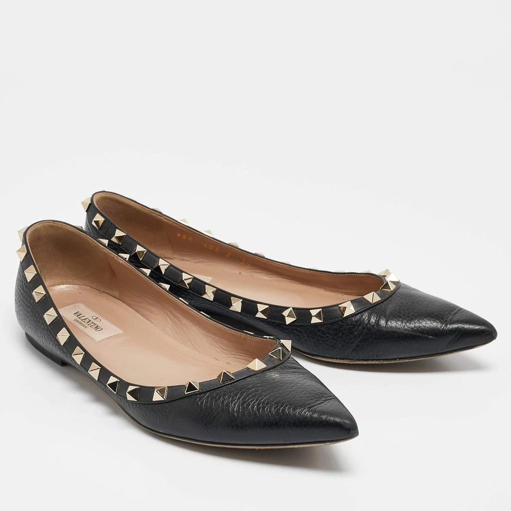 商品[二手商品] Valentino|Valentino Black Leather Rockstud Ballet Flats Size 39,价格¥2212,第4张图片详细描述