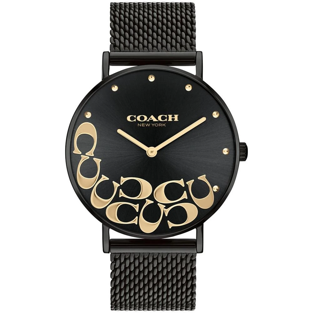 商品Coach|Women's Perry Black Stainless Steel Mesh Bracelet Watch,价格¥1315,第1张图片