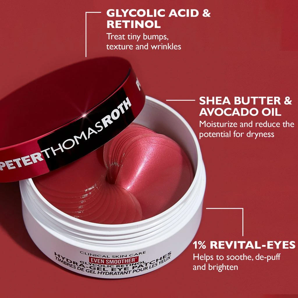 商品Peter Thomas Roth|Even Smoother Glycolic Retinol Hydra-Gel Eye Patches|30 pairs / 60 patches,价格¥494,第4张图片详细描述