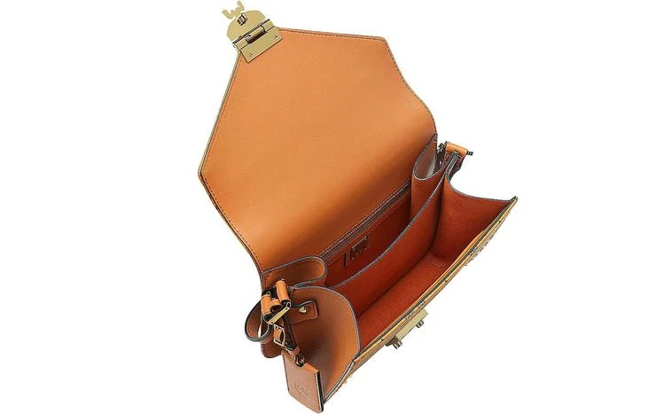 商品MCM|MCM Small Cognac Patricia Studded Outline Visetos Shoulder Bag,价格¥9011,第3张图片详细描述