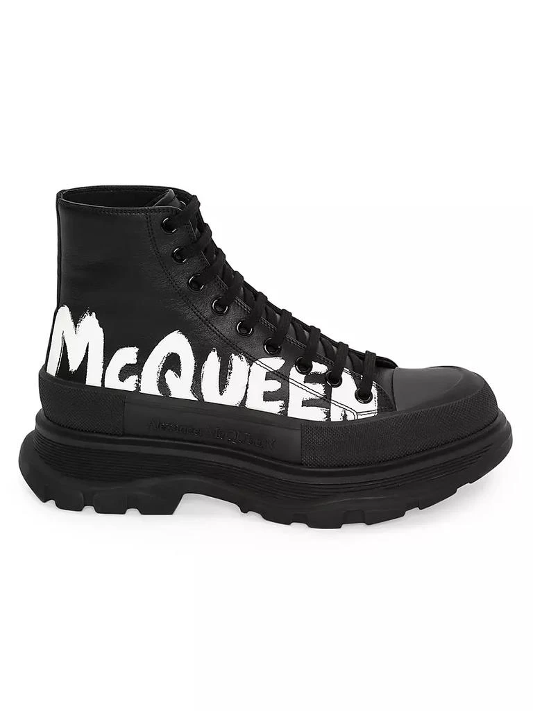 商品Alexander McQueen|Graffiti Tread Slick Leather Boots,价格¥7379,第1张图片