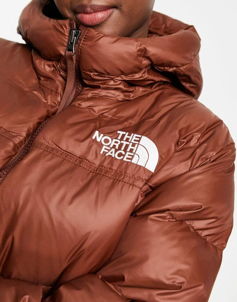 商品The North Face|The North Face Nuptse belted long down parka coat in brown,价格¥2853,第3张图片详细描述