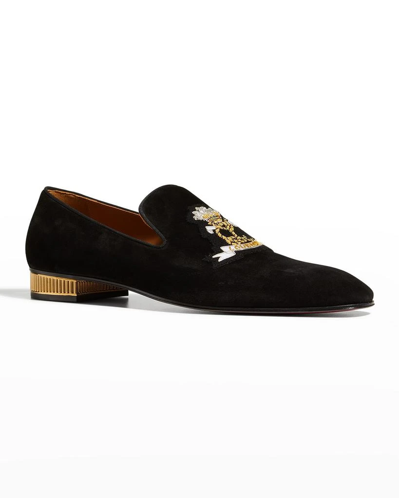 商品Christian Louboutin|Men's Colonnaki Cruise Flat Logo Crest Loafers,价格¥8439,第2张图片详细描述