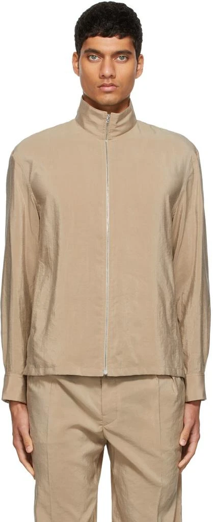 商品Lemaire|SSENSE Exclusive Beige Dry Silk Bomber,价格¥1439,第1张图片