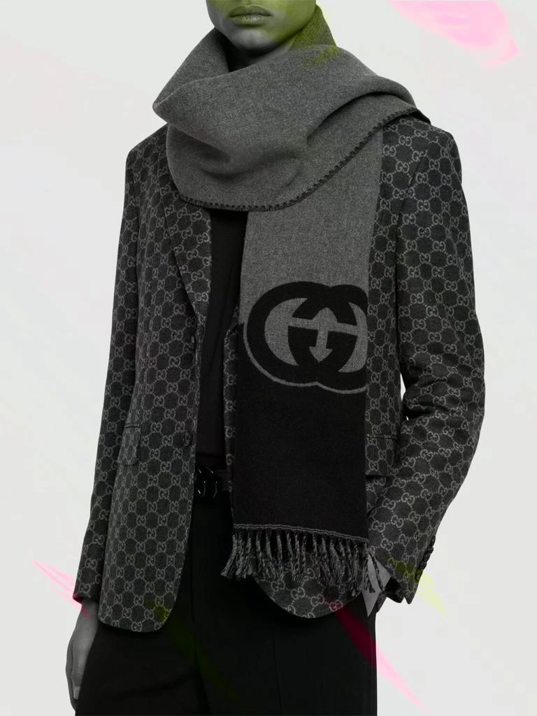 商品Gucci|Interlocking Gg Wool & Cashmere Scarf,价格¥4131,第1张图片