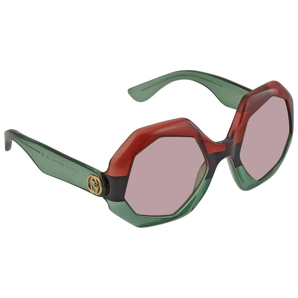 商品Gucci|Gucci Dust Antique Pink Geometric Ladies Sunglasses GG1242S 003 57,价格¥1601,第2张图片详细描述