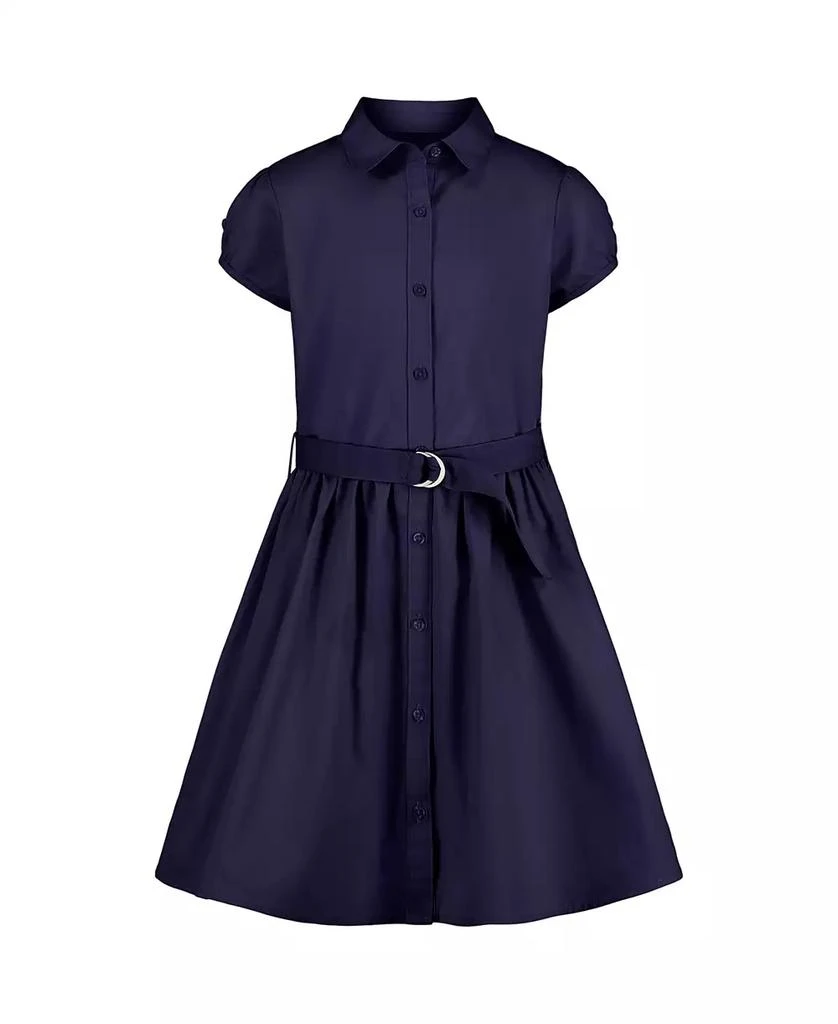 商品Nautica|Plus Girls Uniform Belted Poplin Shirt Dress,价格¥113,第1张图片