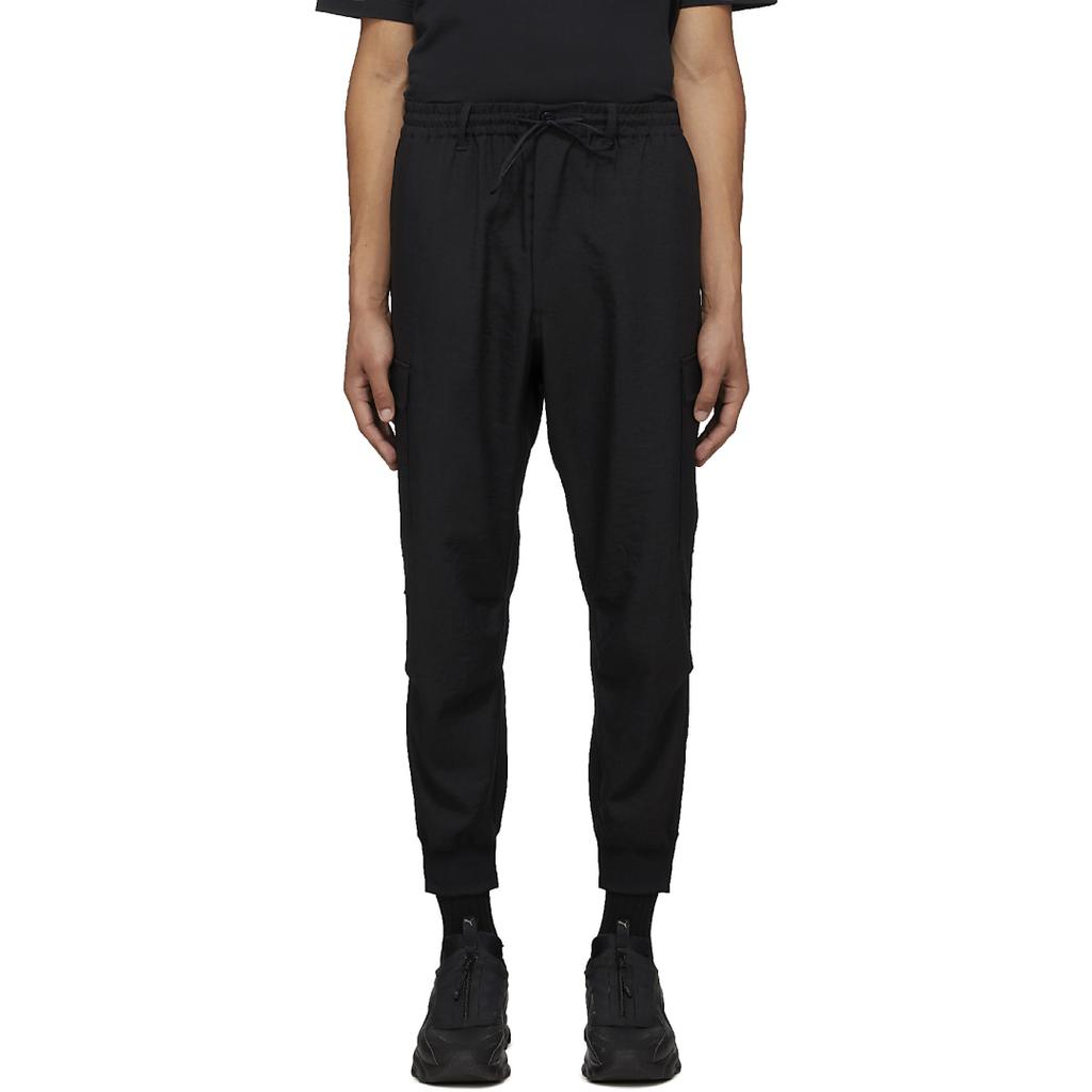 Classic Sport Uniform Cuffed Cargo Pants - Black商品第1张图片规格展示