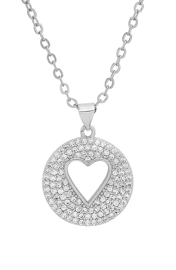 商品HMY JEWELRY|18K White Gold Plated Crystal Heart Necklace,价格¥247,第3张图片详细描述