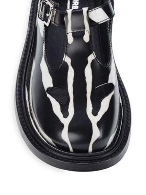 商品Burberry|Zebra Printed Leather Mary Janes,价格¥1762,第5张图片详细描述