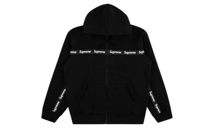 商品Supreme|Supreme Text Stripe Zip Up Hoodie,价格¥2962,第1张图片